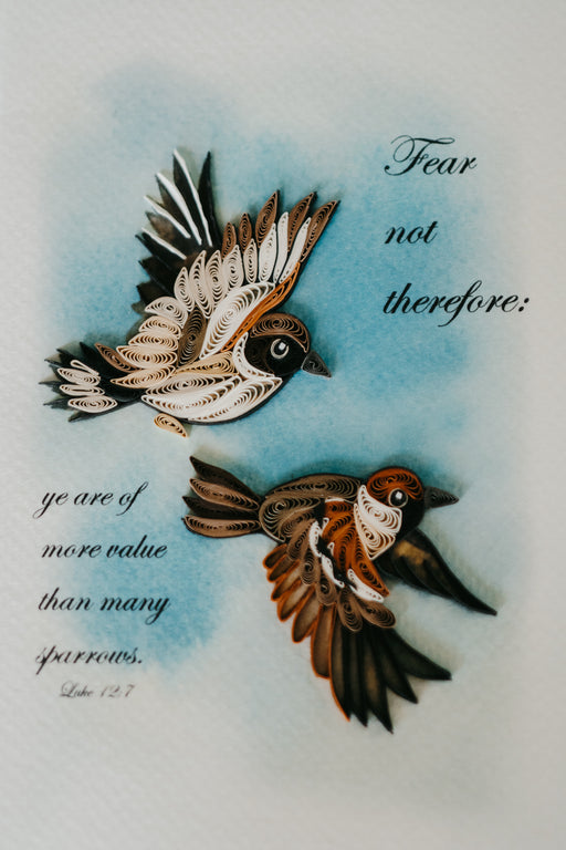 Fear Not Sparrows Quilling Card - UViet Store