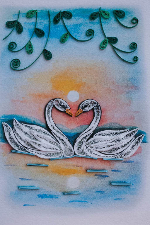 Love Swans Quilling Card - UViet Store