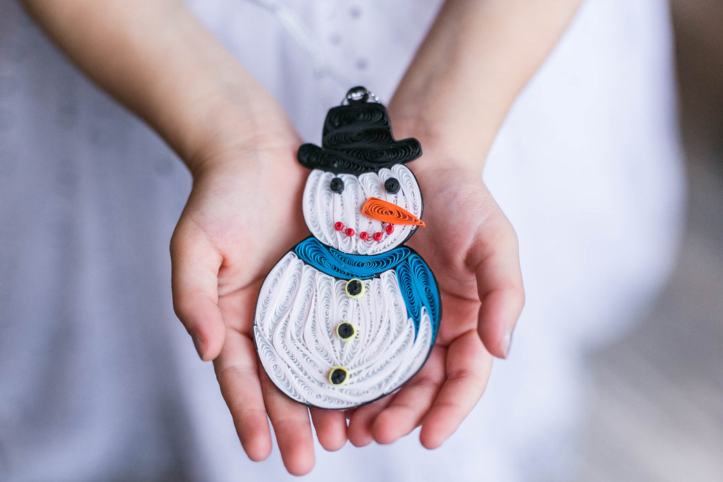 Snowman Ornament Quilling Card - UViet Store