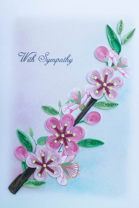 Sympathy - Cherry Branch Quilling Card - UViet Store
