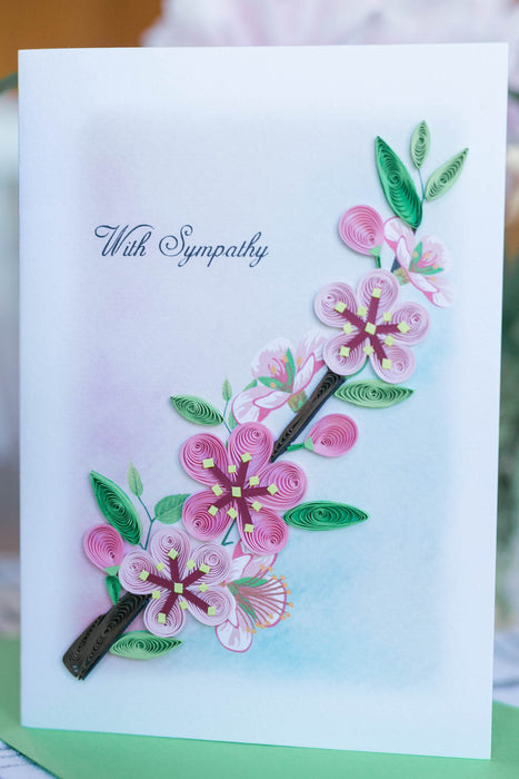 Sympathy - Cherry Branch Quilling Card - UViet Store