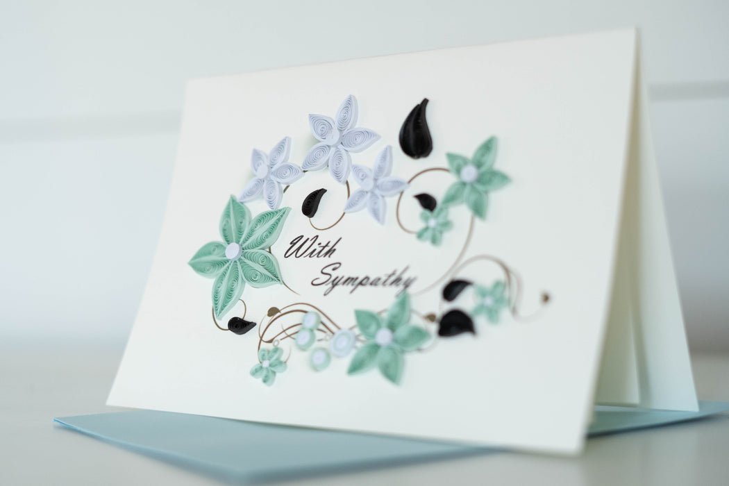 Sympathy - Floral Flourish Quilling Card - UViet Store