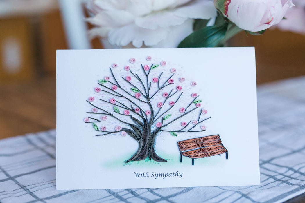 Sympathy - Cherry Tree Quilling Card - UViet Store