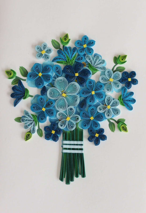Blue Bouquet (Mini) Quilling Card - UViet Store