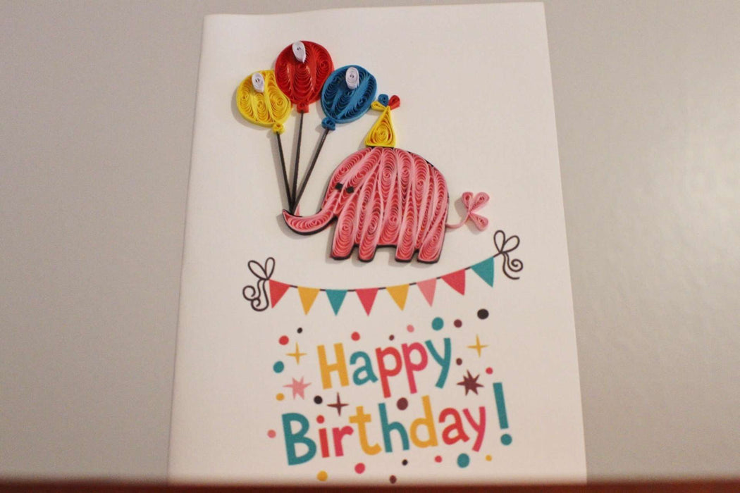 Happy Birthday Elephant Quilling Card - UViet Store