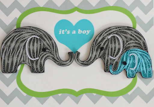 It's a Boy Elephant Quilling Card - UViet Store
