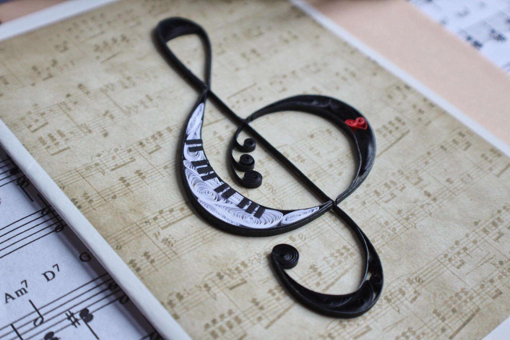 Treble Clef Quilling Card - UViet Store