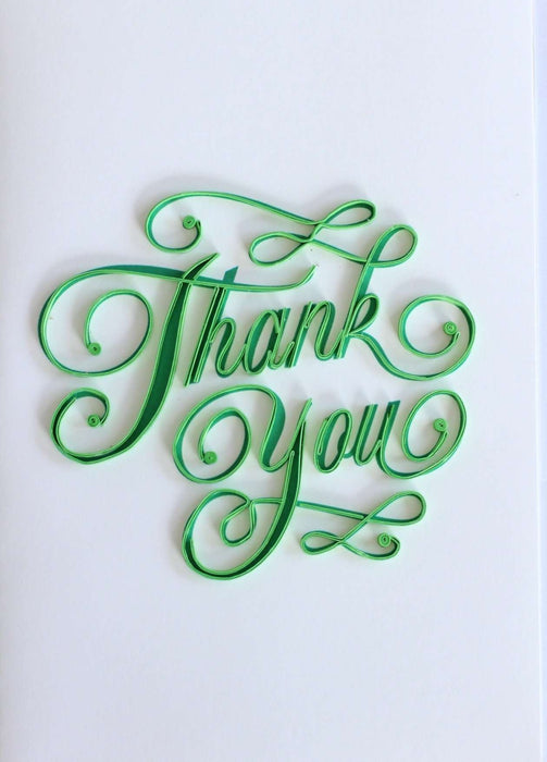 Thank You (Green Text) Quilling Card - UViet Store