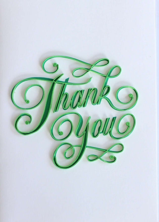 Thank You (Green Text) - Mini Quilling Card - UViet Store