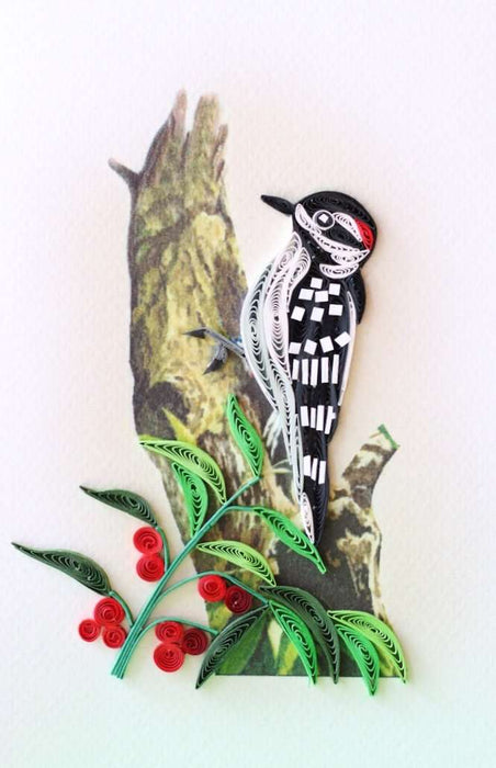 Downy Woodpecker Quilling Card - UViet Store