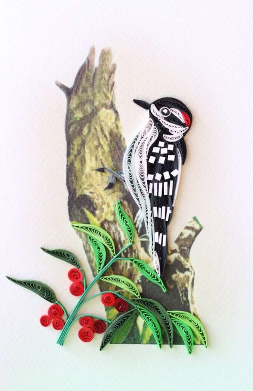 Downy Woodpecker Quilling Card - UViet Store